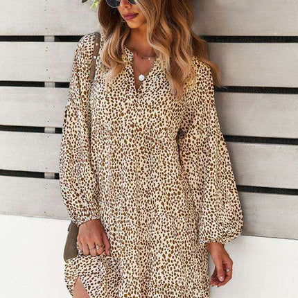 Chic Leopard Print Long Sleeve Dress - Perfect for Every Occasion
