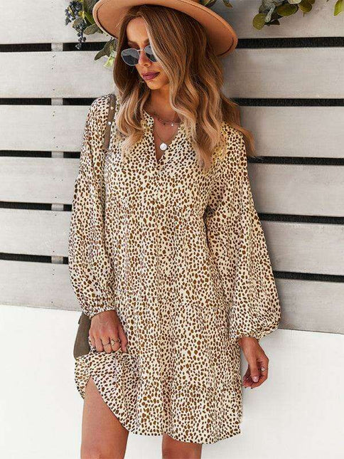Chic Leopard Print Long Sleeve Dress - Perfect for Every Occasion