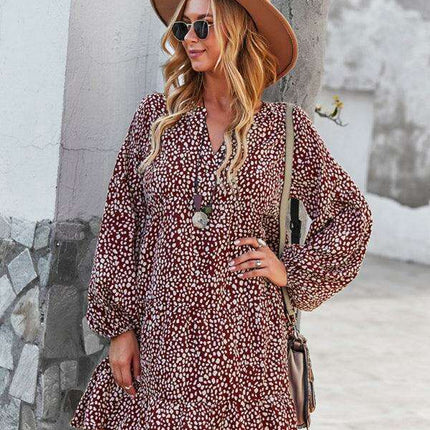 Chic Leopard Print Long Sleeve Dress - Perfect for Every Occasion