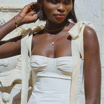 Chic Bow Detail Halter Camisole for Summer Elegance