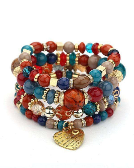 Bohemian Chic Crystal Beaded Bracelet - Elevate Your Style with Artistic Flair