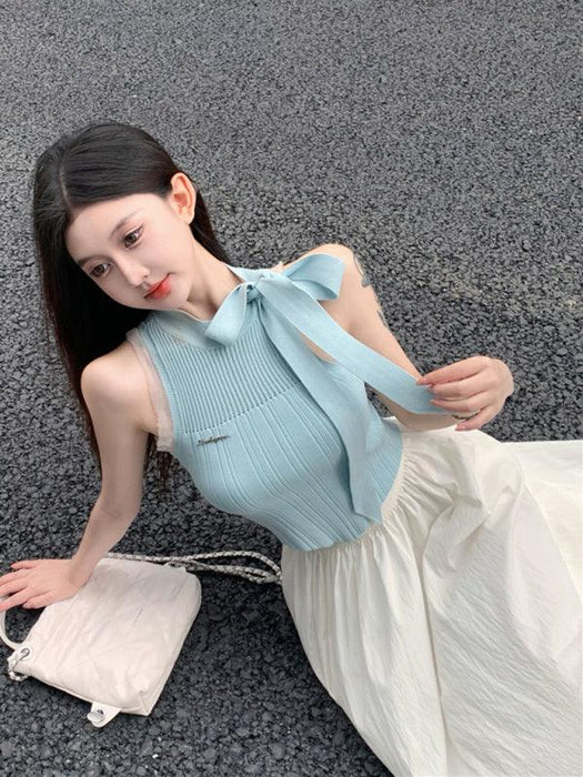 Jakoto | Women's Chic Lace-Up Knit Vest with Suspender Detail