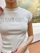 Chic Rhinestone-Accented Layered T-Shirt for Effortless Elegance