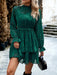 Elegant Jacquard Women's Long-Sleeve Round Neck Skirt - Stylish Seasonal Wardrobe Essential