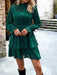 Elegant Jacquard Women's Long-Sleeve Round Neck Skirt - Versatile Autumn-Winter Fashion Essential