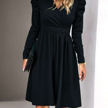 Chic V-neck Long Sleeve Dress for Women: A Timeless Wardrobe Essential