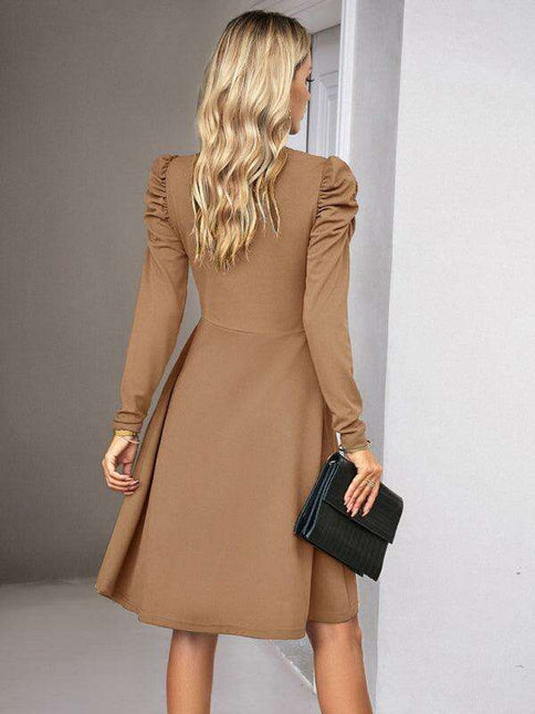 Chic V-neck Long Sleeve Dress for Women: A Timeless Wardrobe Essential
