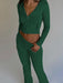 Knitted Hooded Lounge Set with Matching Pants - Women's Casual Cozy Ensemble