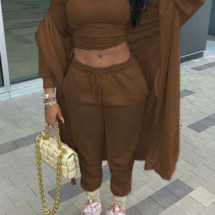 Elegant Women's Hooded Activewear Ensemble for Year-Round Style