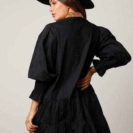 Festive Sparkle Lapel Dress for Holiday Gatherings