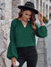 Autumn Chic V-neck Polyester Top for Women - Cozy Elegance