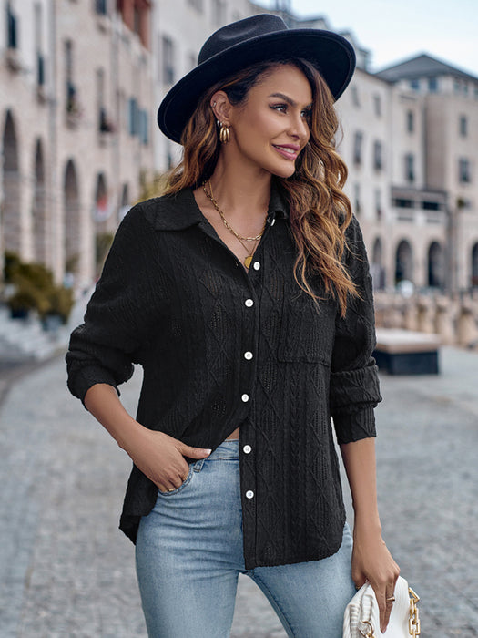 Casual Lapel Collar Button-Up Shirt for Relaxed Days