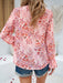 Colorful V-Neck Top with Long Sleeves - Women's Fashion Essential