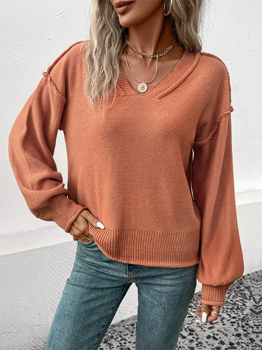 Chic Solid Knit Sweater for Women