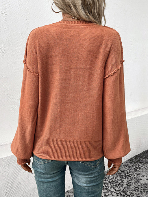 Cozy Solid Color Knit Sweater for Women