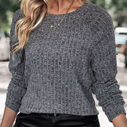 Cozy Elegance Women's Essential Solid Knit Sweater - Timeless Style