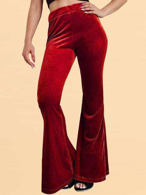 Chic High-Waisted Velvet Flare Trousers for Women: Where Elegance Meets Comfort