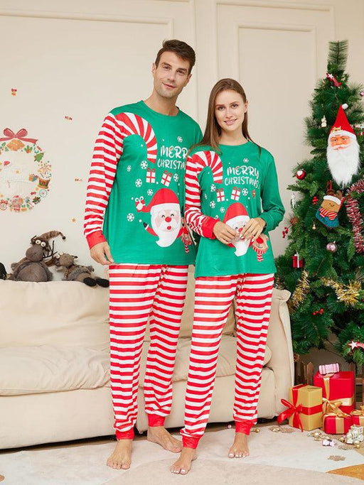 Joyful Santa Family Cartoon Pajama Set for All-Season Comfort