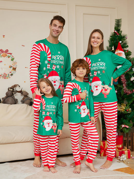 Santa Claus Cartoon Letter Family Christmas Pajama Set for Festive Comfort
