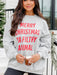 Festive Cheer Women's Christmas Letter Print Pullover Sweatshirt
