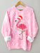 Flamingo Festivities Women's Christmas Sweater - Cozy Leisure Style