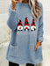 Cozy Christmas Plush Sweatshirt for Women with Festive Pockets