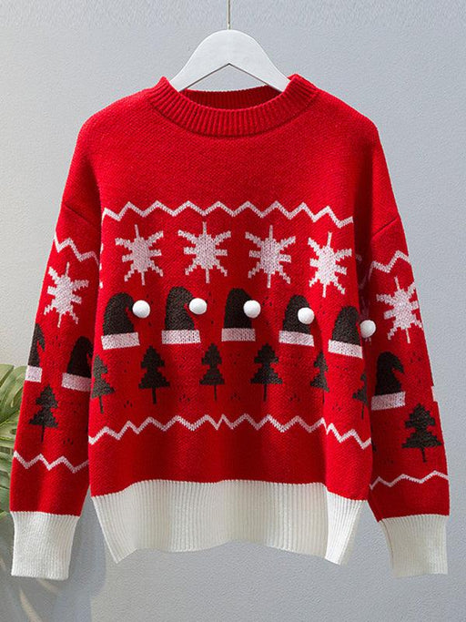 Festive Christmas Red Sweater with Cute Lazy Vibe