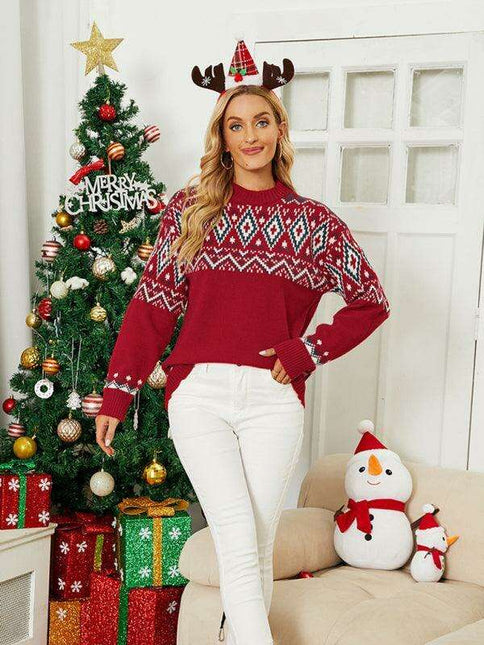 Festive Women's Knit Holiday Sweater - Stylish Jumper for Joyful Celebrations
