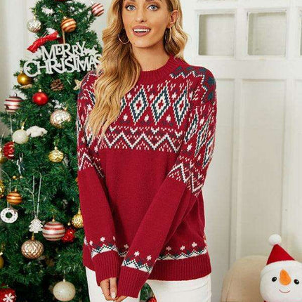 Festive Women's Knit Holiday Sweater - Stylish Jumper for Joyful Celebrations