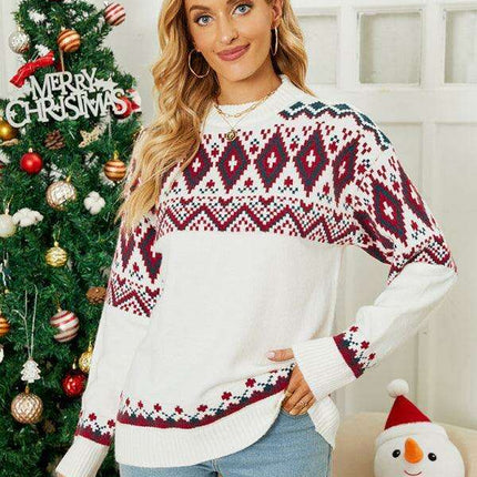 Festive Women's Knit Holiday Sweater - Stylish Jumper for Joyful Celebrations