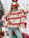 Elk Festive Batwing Jumper: Christmas Turtleneck Sweater with Contrasting Pattern - Stylish Elk Patterned Christmas Sweater
