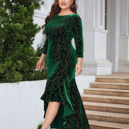 Elegant Velvet Mermaid Gown for Spring and Summer Celebrations