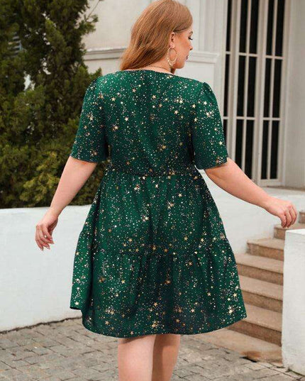 Glistening Metallic Print Easy-Breezy Dress