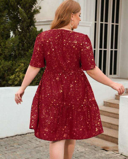 Glistening Metallic Print Easy-Breezy Dress