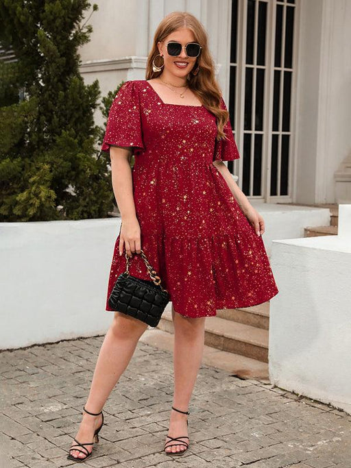 Hot Stamping Print Relaxed Fit Dress