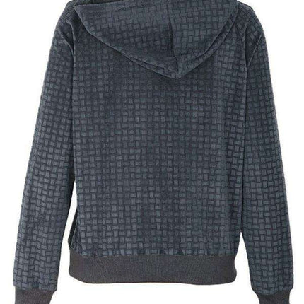 Chic All-Season Women's Textured Solid Hoodie Sweatshirt