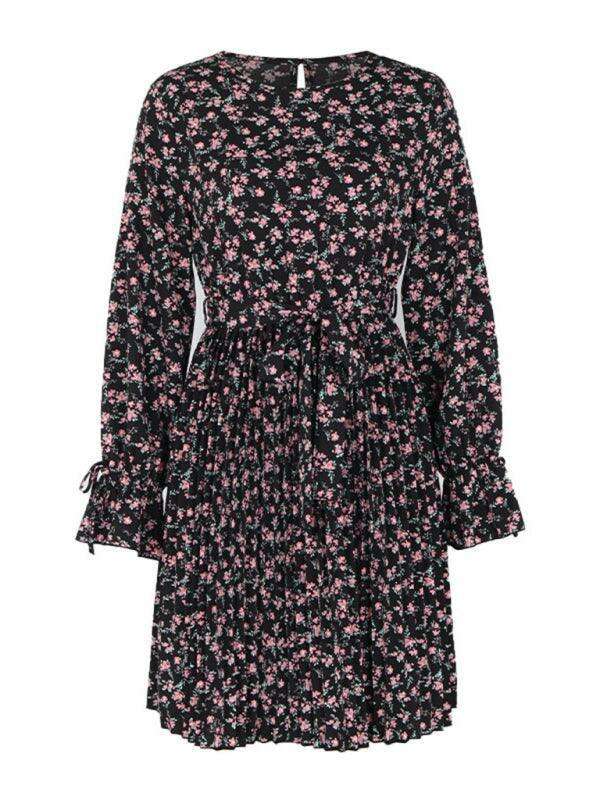 Floral Elegance Long Sleeve Dress - Effortless Year-Round Chic