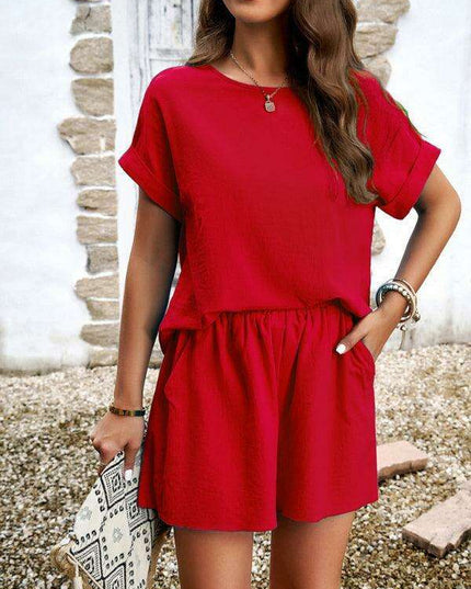 Sophisticated Women's Knit Short Set - Fashion-Forward Ensemble