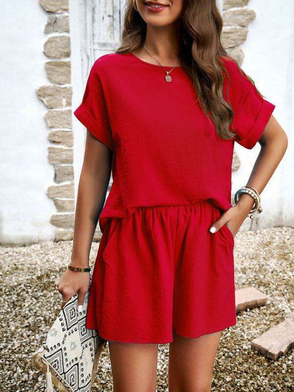 Sophisticated Women's Knit Short Set - Fashion-Forward Ensemble