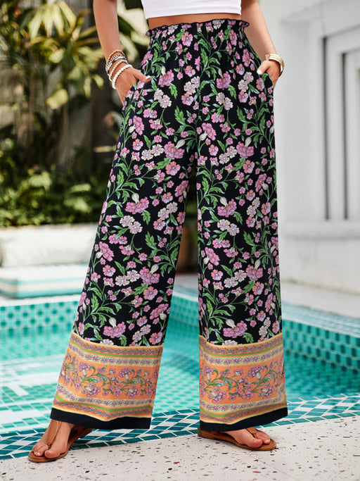 Chic Floral Viscose Trousers: Stylish Comfort for Women
