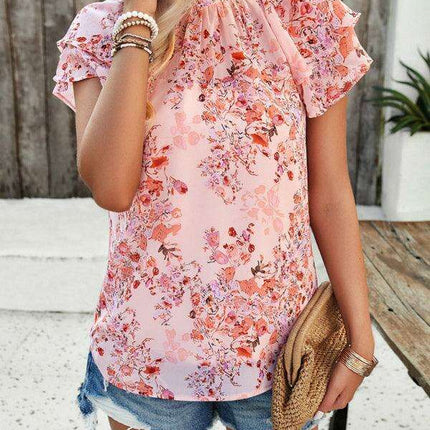 Floral Delight Short-Sleeve Top: Must-Have for Spring and Summer