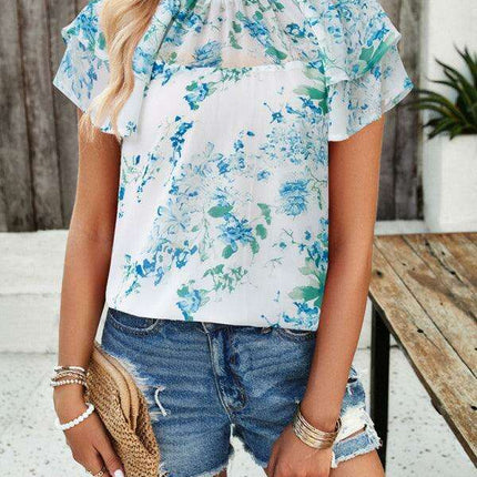 Floral Delight Short-Sleeve Top: Must-Have for Spring and Summer