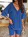 Chic Women's V-Neck Top and Shorts Set for Effortless Style
