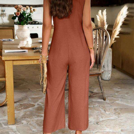 Timeless Solid Cotton Jumpsuit - Your Go-To for Effortless Style