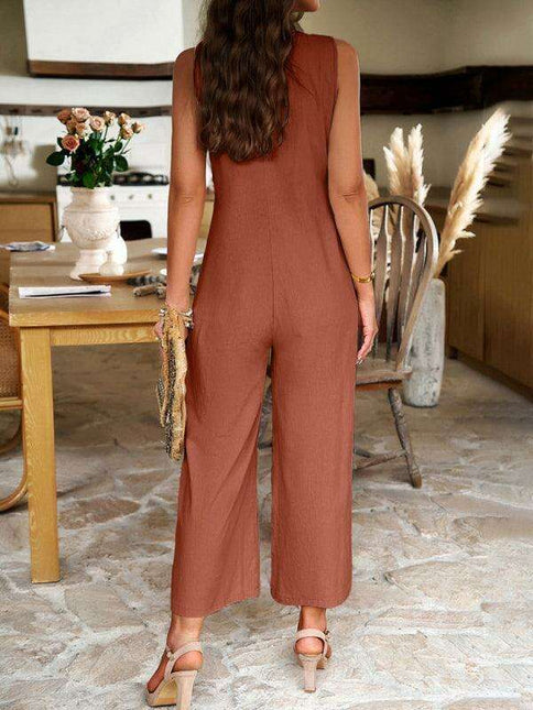 Timeless Solid Cotton Jumpsuit - Your Go-To for Effortless Style