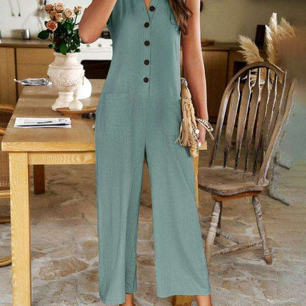 Timeless Solid Cotton Jumpsuit - Your Go-To for Effortless Style