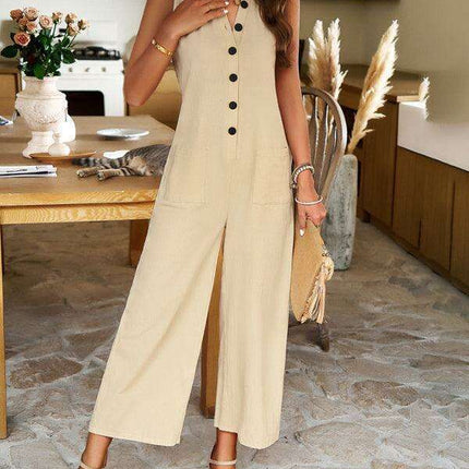 Timeless Solid Cotton Jumpsuit - Your Go-To for Effortless Style