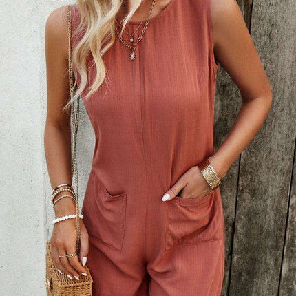 Elegant Solid Viscose Jumpsuit for Effortless Spring-Summer Style