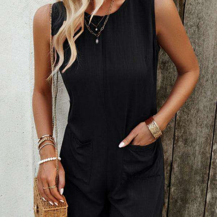 Elegant Solid Viscose Jumpsuit for Effortless Spring-Summer Style