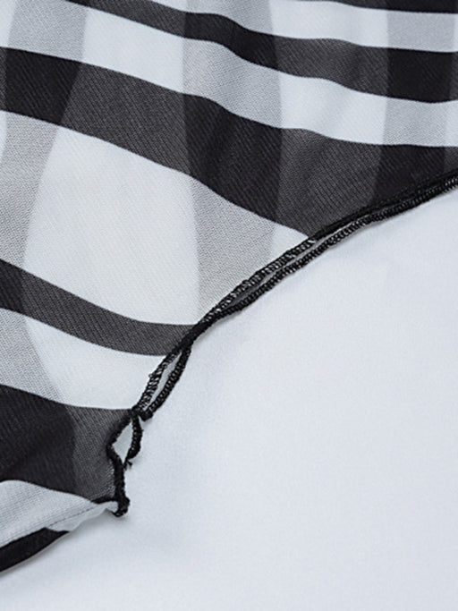 Zebra Print Bohemian Drop Sleeve Dress with Irregular Hem